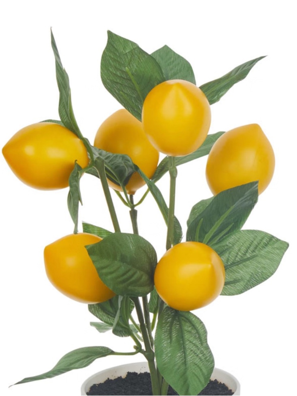 Artificial Lemon Topiary in Yellow Striped Pot - Home Accents